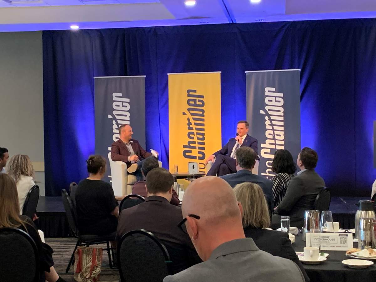 Mayor Charlie Clarke gives his state of the city address at TCU Place.