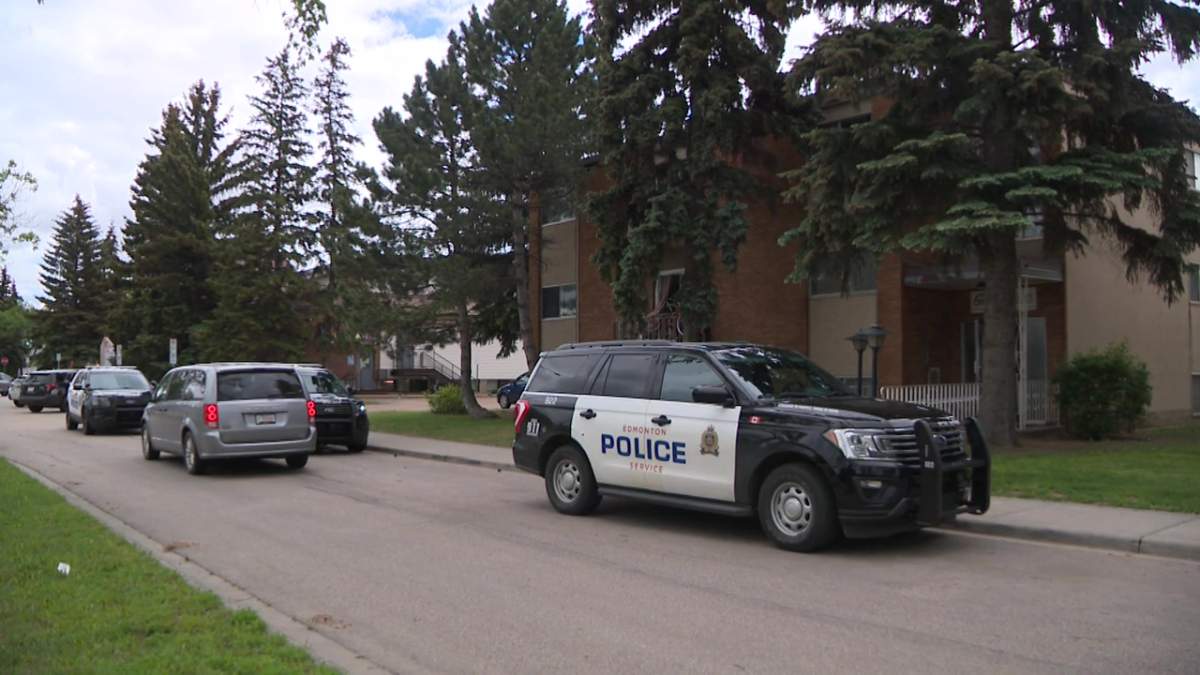 A woman was found dead at the Green Vale Apartments on 82 Avenue near 79 Street in southeast Edmonton. Monday, June 20, 2022.