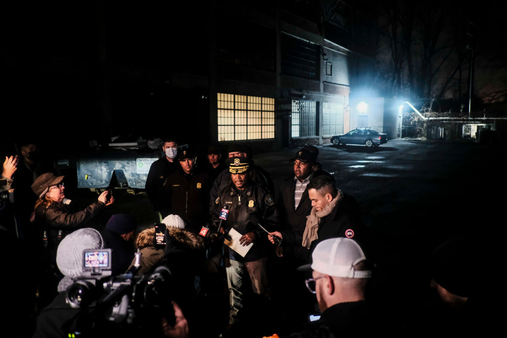 Detroit Chief of Police James White briefs members of the press in 2021. 
