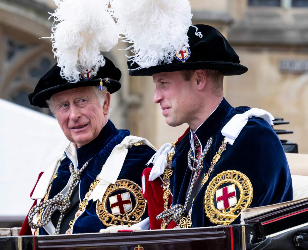 Prince Charles, Prince of Wales and Prince William, Duke of Cambridge attend the Order of the Garter service at St George’s Chapel on June 13, 2022 in Windsor, England.