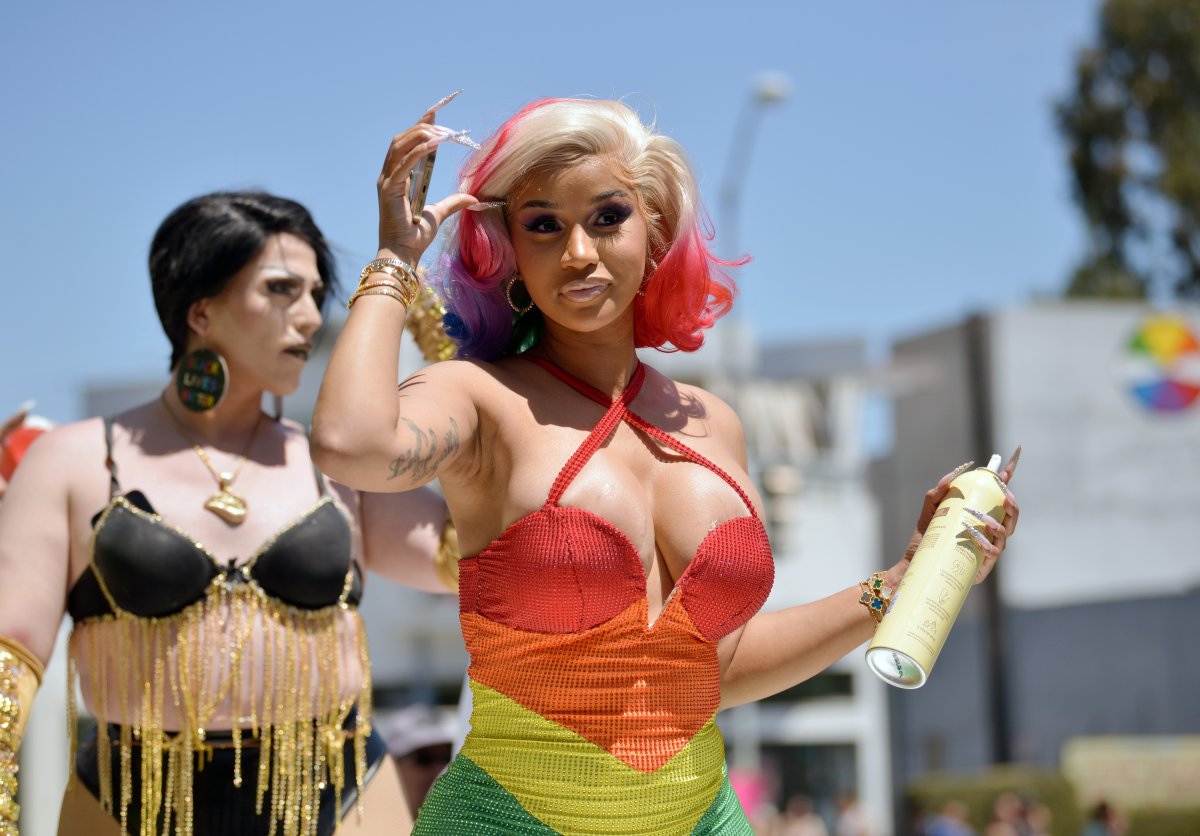 Cardi B attends West Hollywood's Pride Parade.