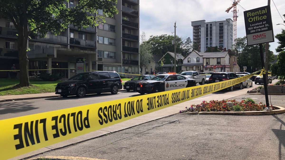 Hamilton Police say two people were injured following a shooting in the city centre on June 12, 2022.