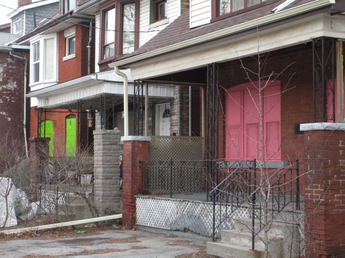 Homes purchased along King Street east in Hamilton by Metrolinx to facilitate construction of the city's 14-kilometre LRT corridor runing east-west across the lower city from McMaster University and Eastgate Square.