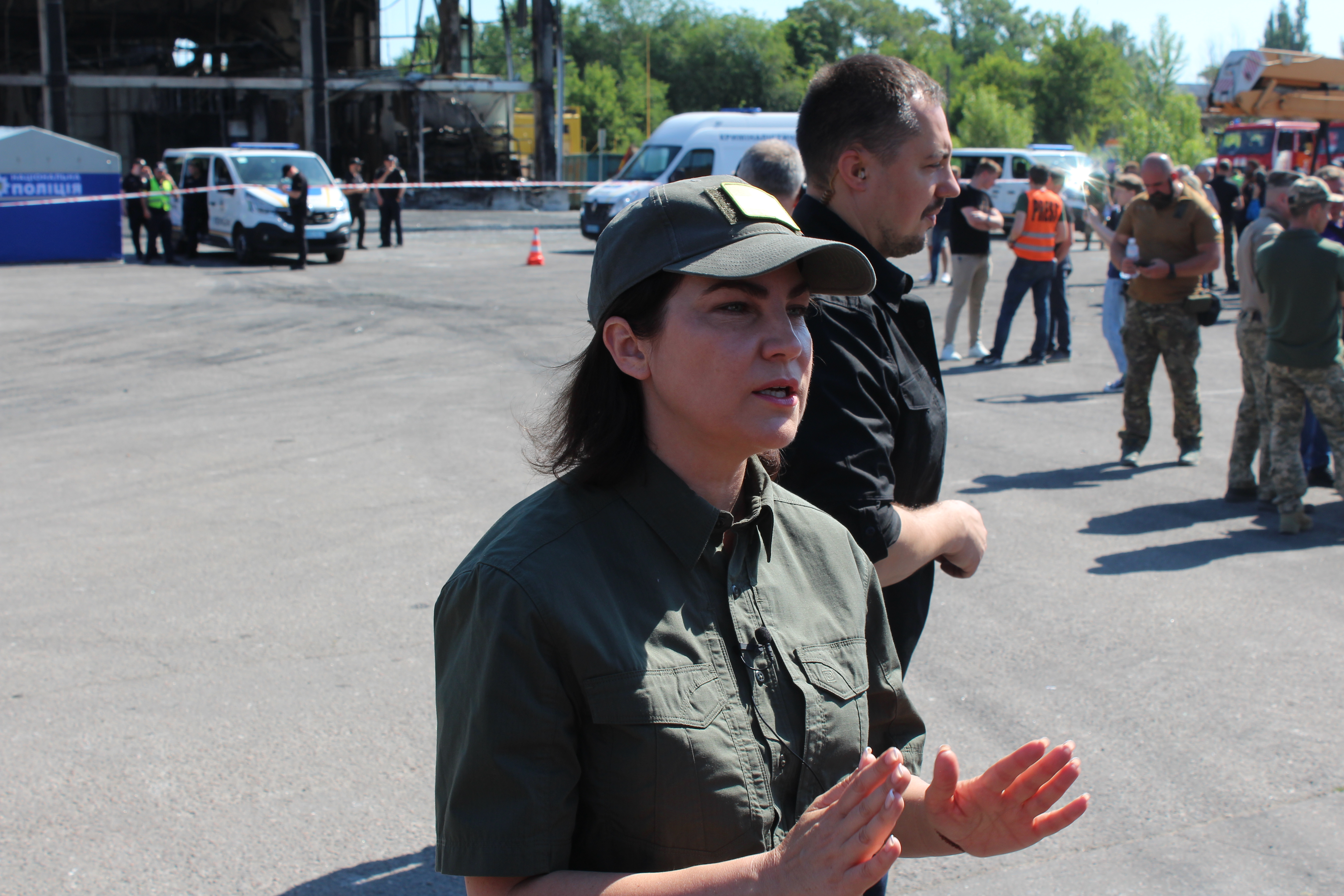 Ukraine’s Prosecutor General Iryna Venediktova, seen here at scene of Russian missile attack on shopping mall in Kremenchuk, June 28, 2022.