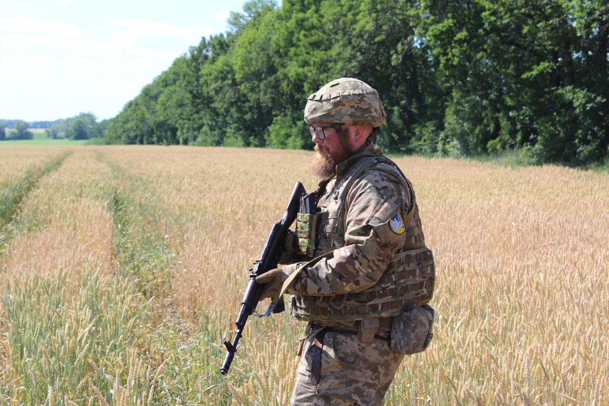 Matthew McGill, near the Kharkiv front line, Ukraine, June 30, 2022.