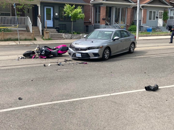 The scene of the crash in the area of Gerrard Street East and Ladykirk Avenue.