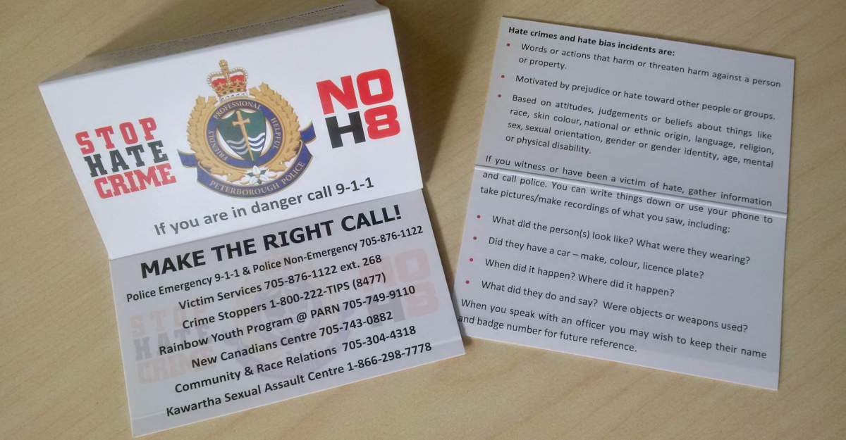Peterborough police offer an online portal has been added to report hate bias incidents to the Peterborough Police Service.