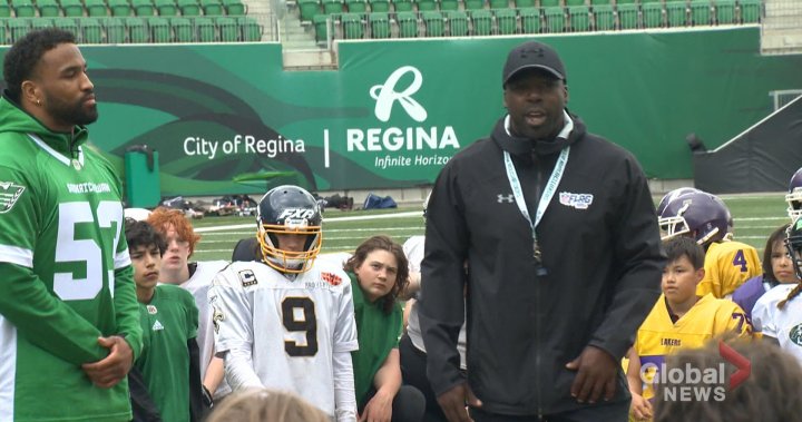 Saskatchewan Roughriders welcome over 200 kids to their football camp