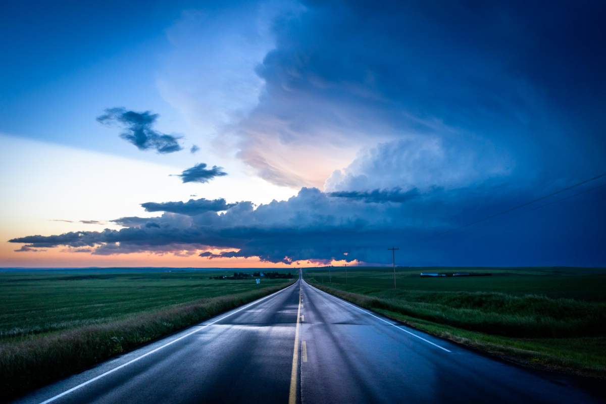 Ratztlaff taking photos of the June 28 storm.