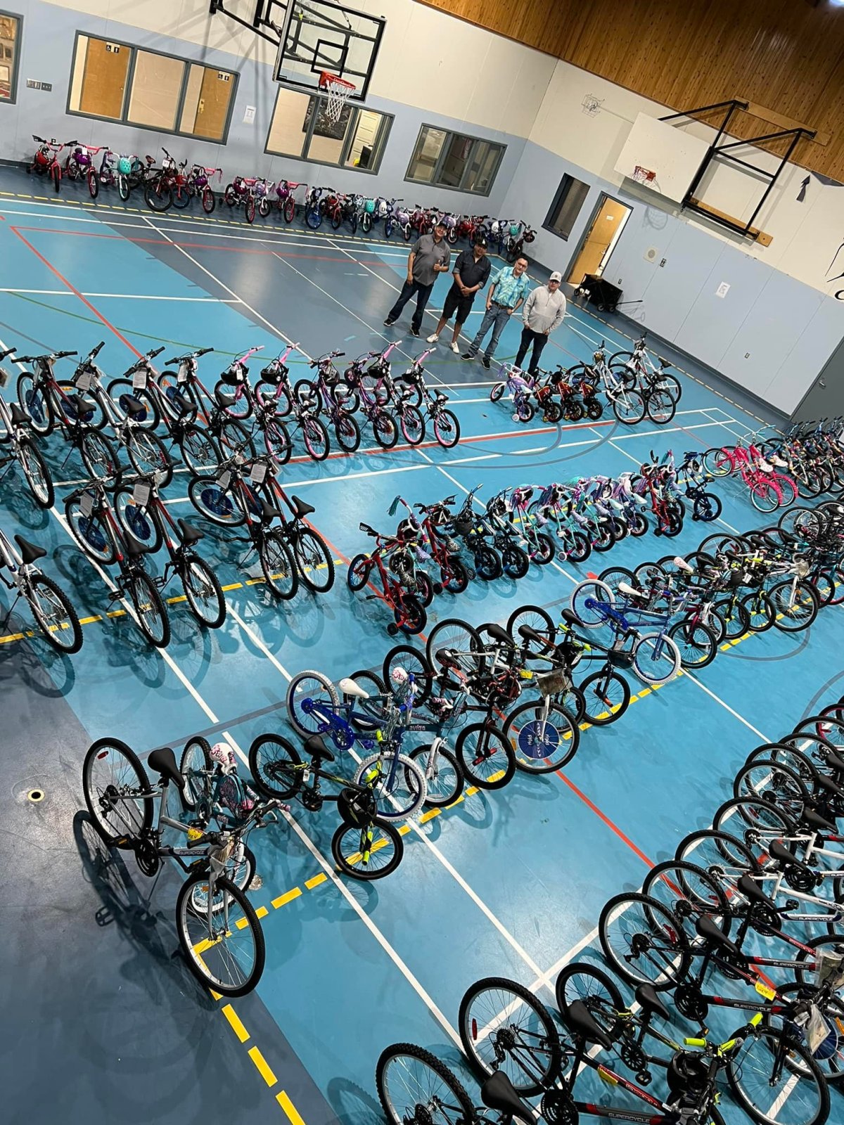 Over 200 brand new bikes were gifted to the students at the Clifford Wuttunee School in Red Pheasant Cree Nation as a reward for making it through the year during the pandemic.