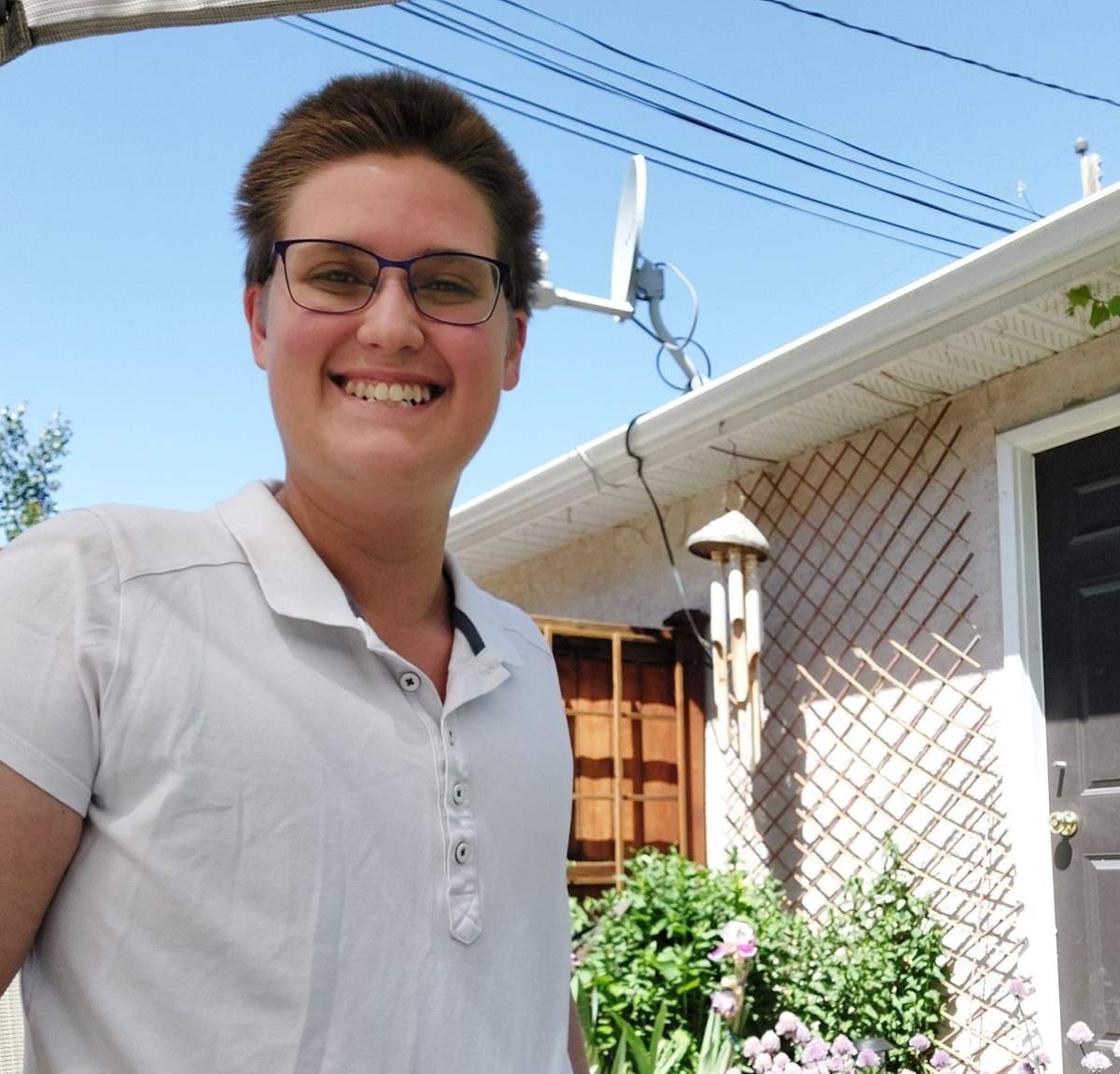 Post-op Rowan Wiebe is pictured in June 2021.