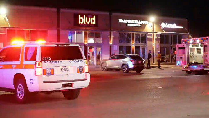 The scene outside The BLVD in Oshawa, Ont.
