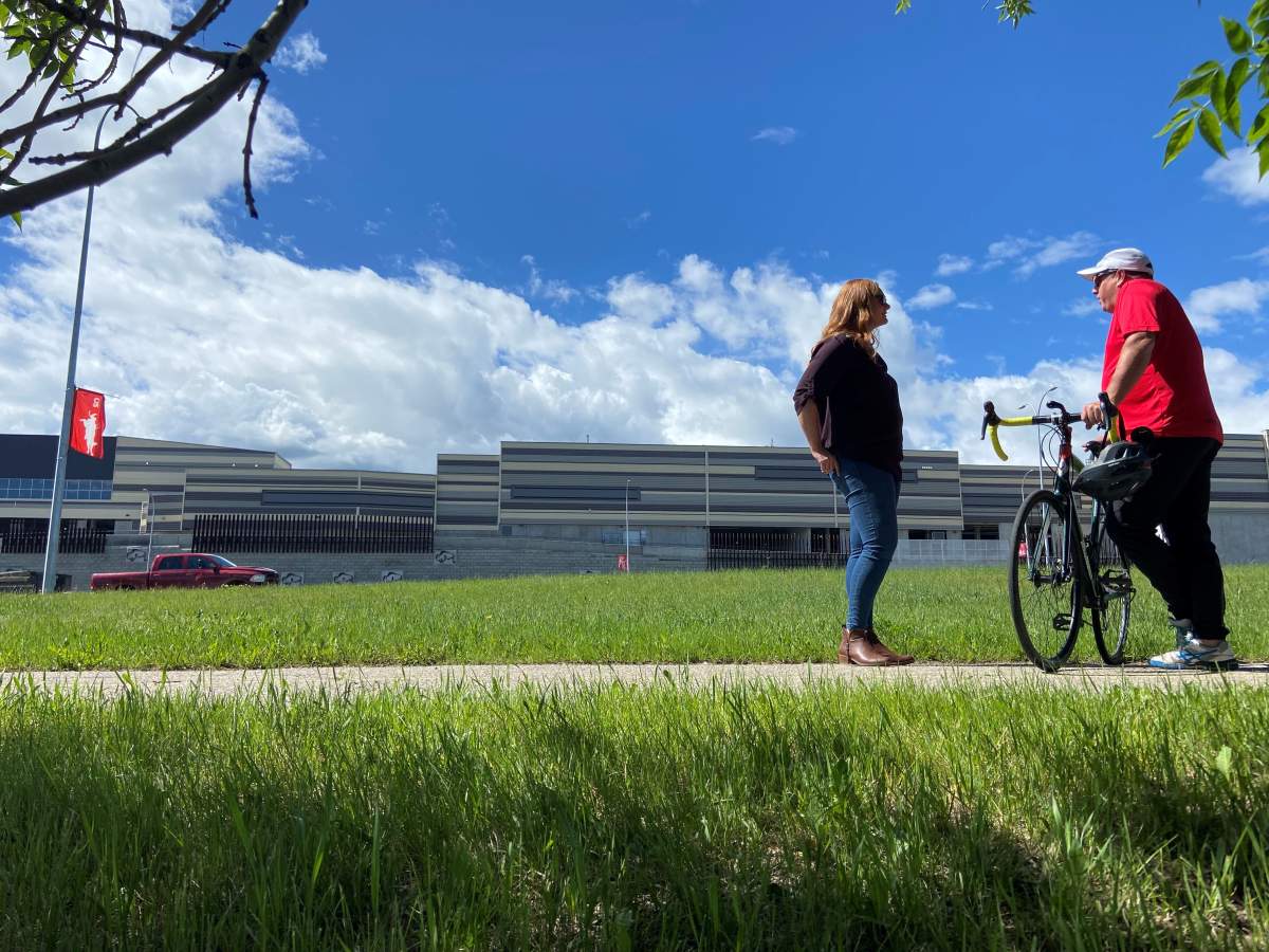 Lauren and Adam meeting in Calgary.