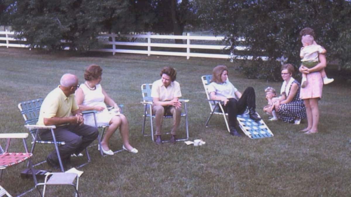 The royal garden party in the backyard of the Bailey farm.