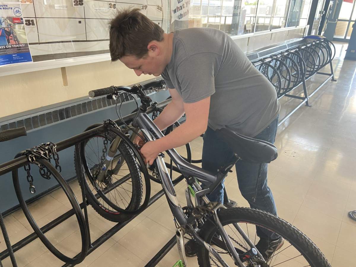 Three Forest Lawn high school students have been part of a project making new bike racks in their welding class.