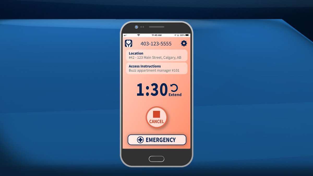 A screenshot of Alberta's Digital Overdose Response System smartphone app.