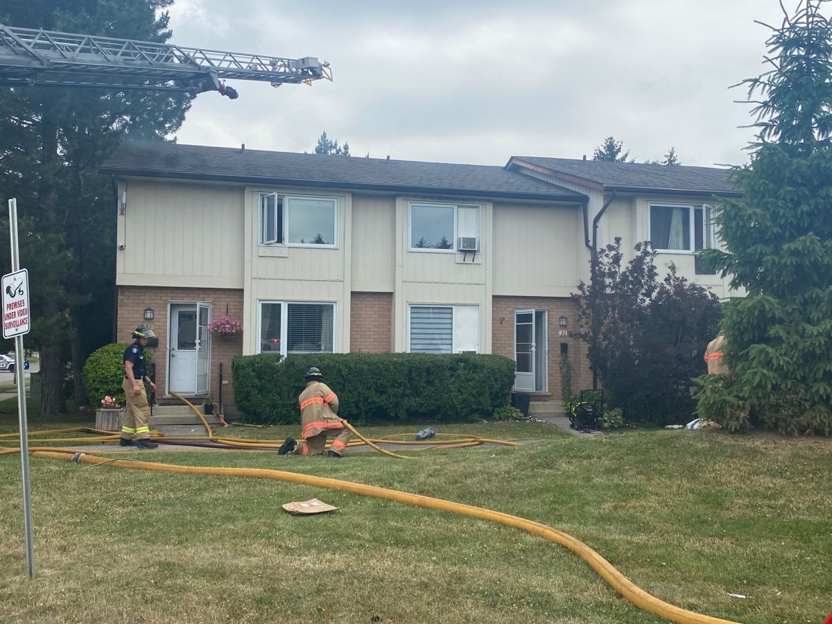 On Sunday morning, an exterior fire was reported on the back of a townhouse complex at 555 Lawson Road in London, Ont.