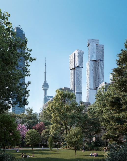 A rendering shows how Forma will fit in on the Toronto skyline.