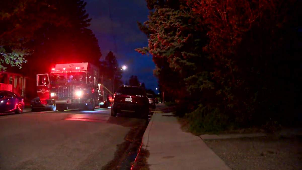 Calgary fire crews on the scene of a two garage fire in Capitol Hill June 4, 2022.