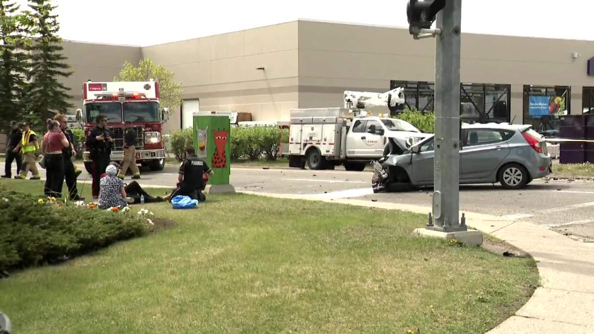 In investigation is underway after a Calgary police cruiser collided with another vehicle June 5, 2022.