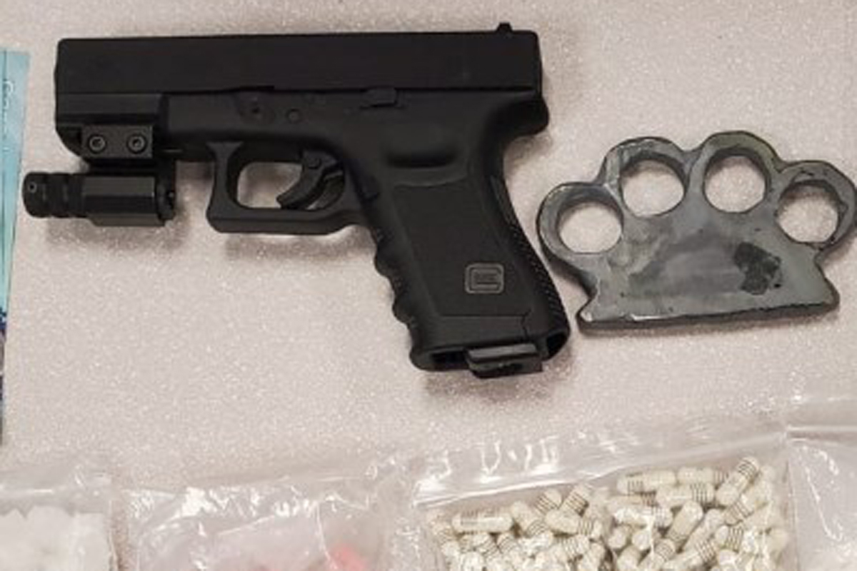 Waterloo Regional Police say they seized an air gun and brass knuckles.