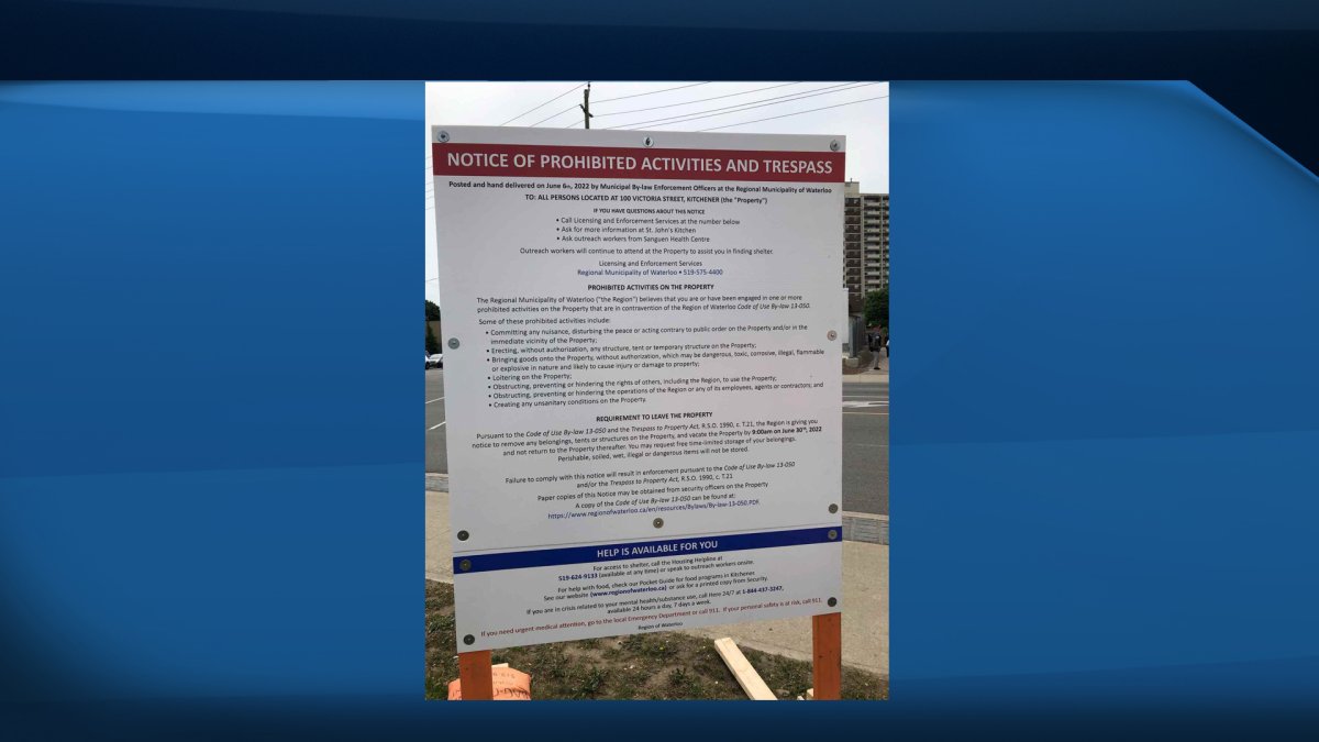 Residents of a homeless encampment in downtown Kitchener have been told by Waterloo Region that they have until June 1 to vacate the property.