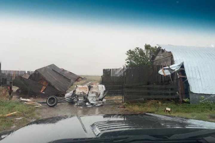 Farms damaged in southeast Alberta following suspected funnel cloud