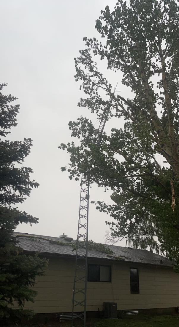 Damage on a farm near Enchant, Alta., is shown following what is suspected to be a funnel cloud on June 6, 2022.