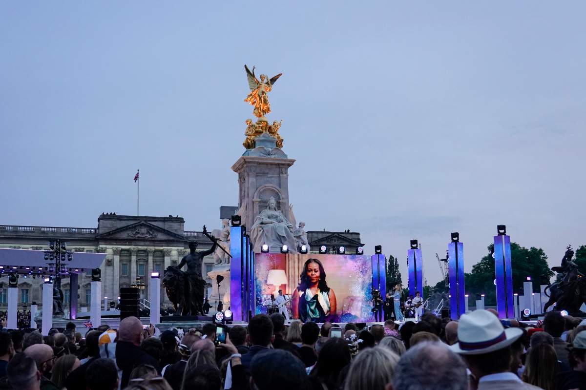 The Queen's Platinum Jubilee concert got underway at Buckingham Palace.