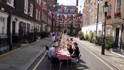 Britons celebrate the Queen's Platinum Jubilee with a street party.