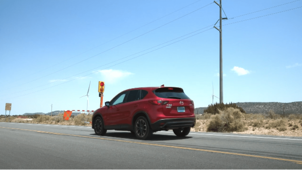 The Guardian SmartFlagger in use at a construction site.