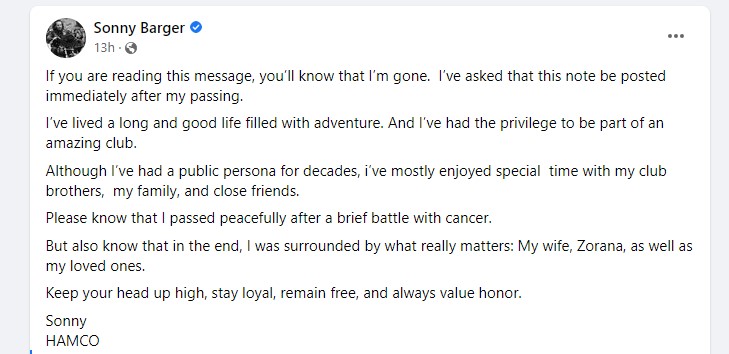 Sonny Barger, Hells Angels leader and legendary outlaw, dead at 83 - image