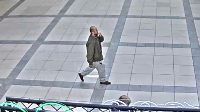 A CCTV image of a man Calgary police believe sexually harassed a 14-year-old girl in a mall on May 21, 2022.