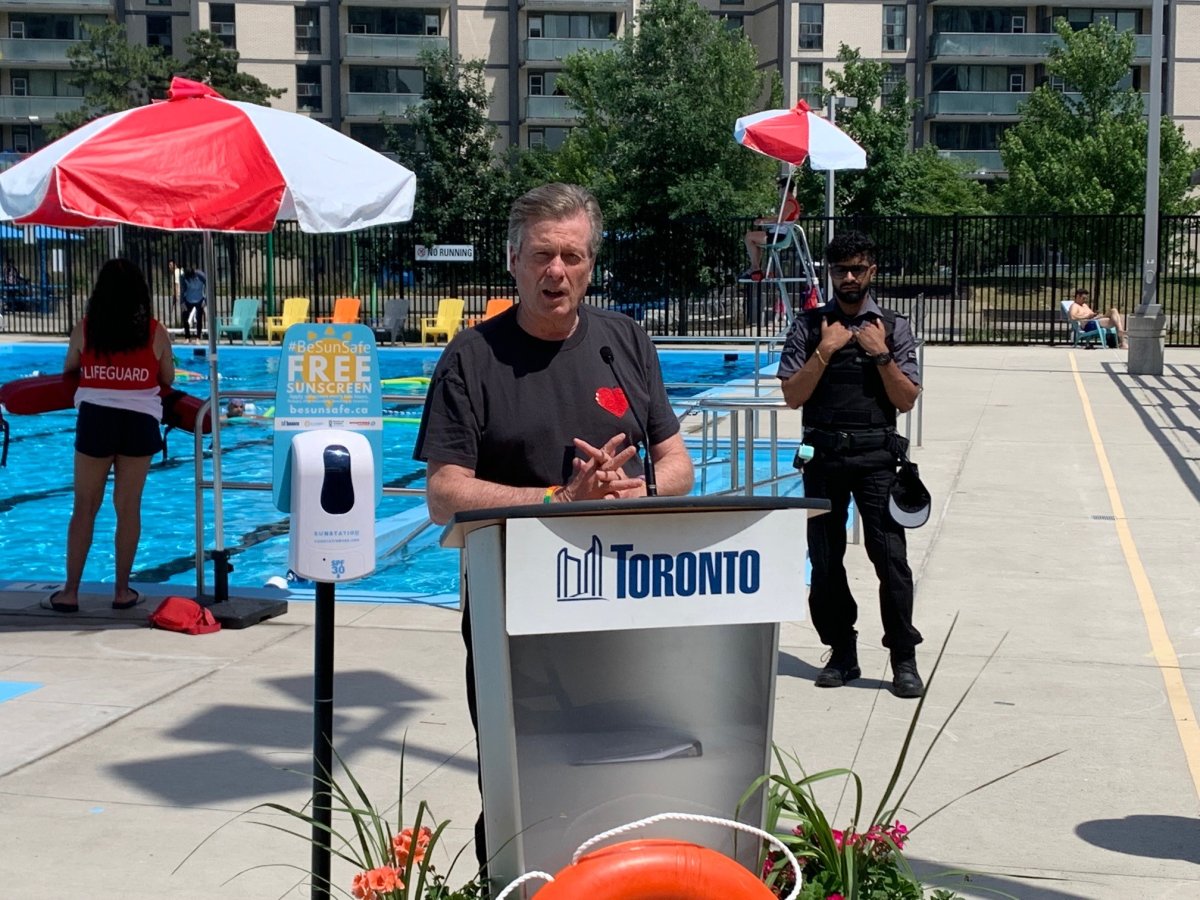 Toronto Mayor John Tory announced that city-owned outdoor pools are now open for the season. 