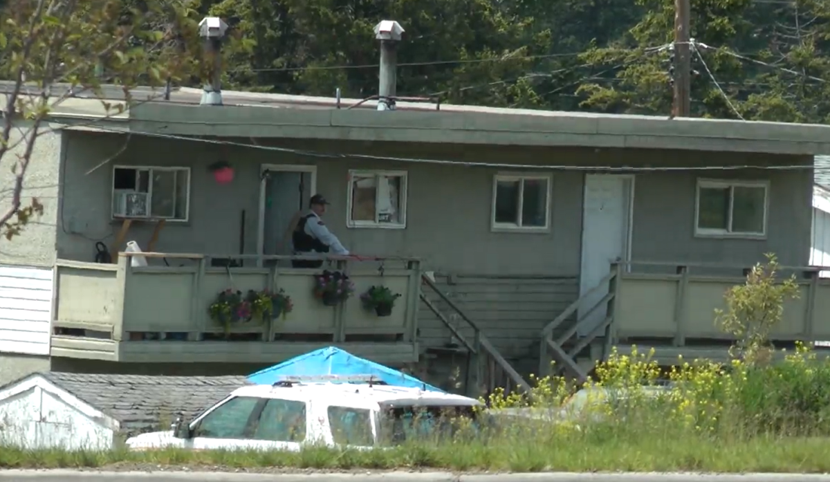 RCMP at the site of a standoff in Williams Lake after “several” people were arrested on Wednesday.