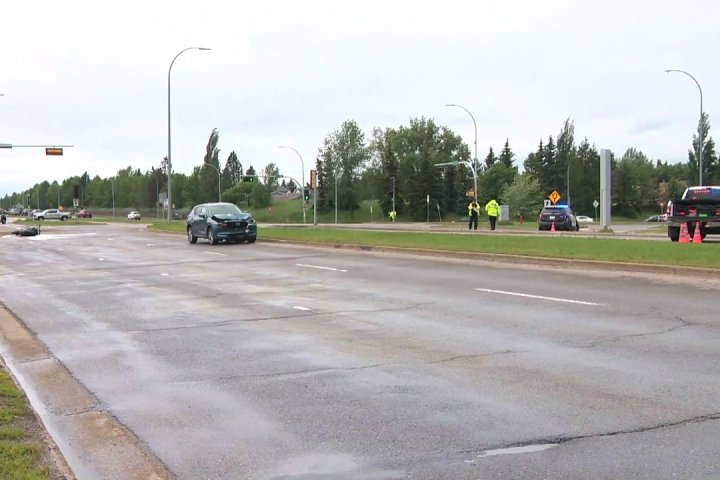 Motorcyclist seriously injured in southwest Edmonton collision