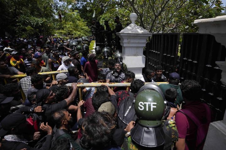 Sri Lankan protestors storm PM office after president flees country