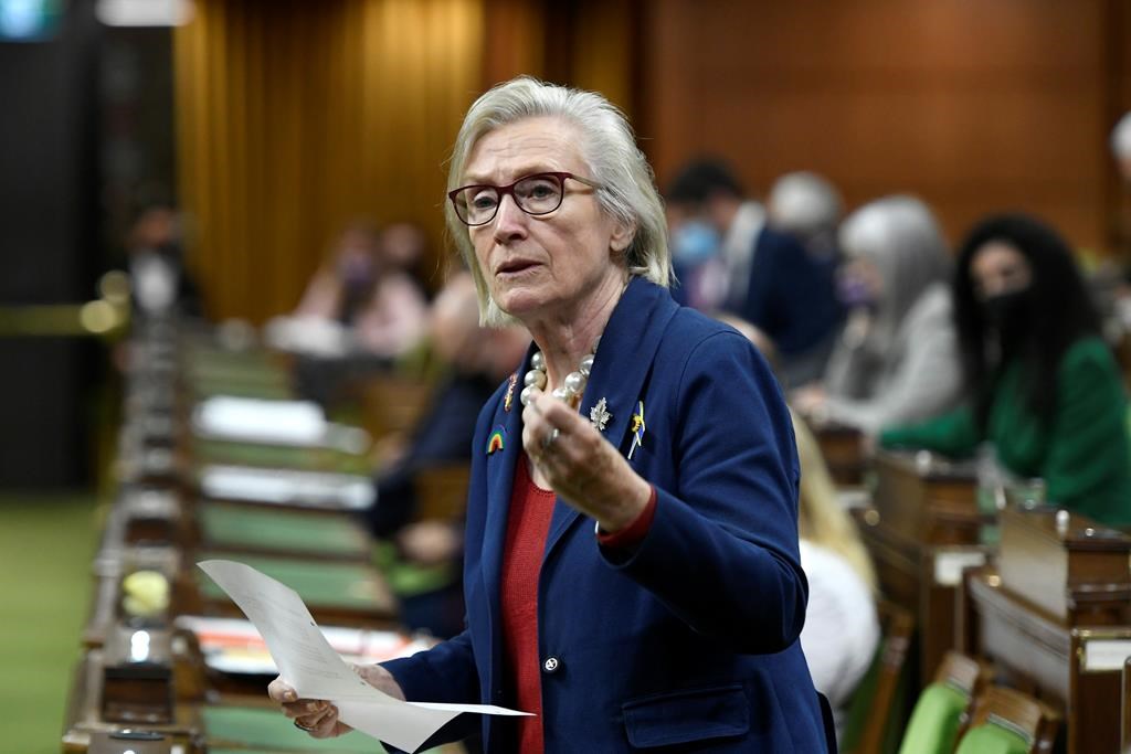 Carolyn Bennett rises during Question Period in the House of Commons on Parliament Hill in Ottawa on Friday, June 10, 2022. Canada's minister of mental health and addictions says more doctors across the country should be willing to prescribe a safer supply of drugs instead of fearing they will be investigated by their regulatory colleges.THE CANADIAN PRESS/Justin Tang.