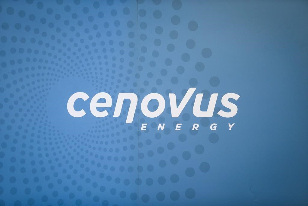 Cenovus logo seen at the company's headquarters in Calgary, Alta., November 15, 2017. 