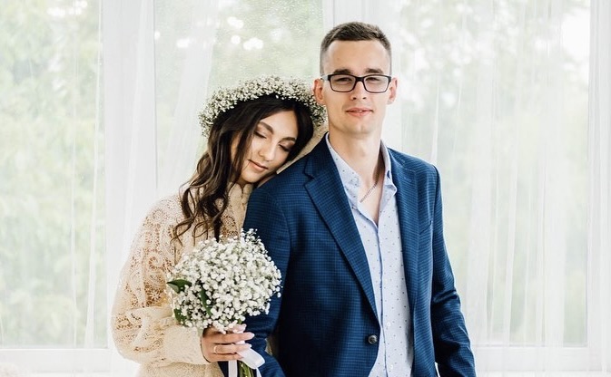 Newlyweds Sabina Hrytsai, left, and Evgeny, missing since Monday’s Russian missile attack on a mall in Kremenchuk, Ukraine.