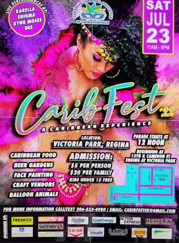 On July 23, Regina's first ever Caribbean Carnival will be held in the Queen city. 