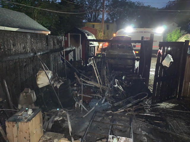 800 Block of Avenue H South shed on fire at 2:26 a.m.