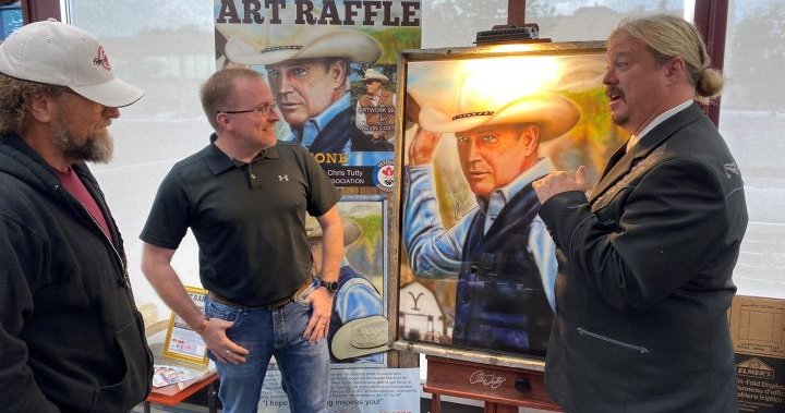 Painting of Kevin Costner by Calgary artist raises money for military veterans – Calgary