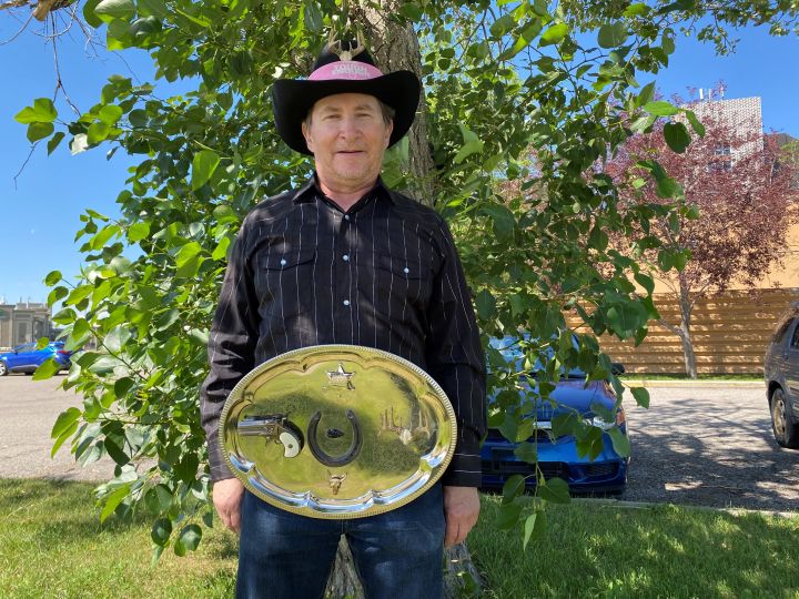 Cowboy bling': Calgary man turns silver trays into big belt buckles for  Stampede - Calgary