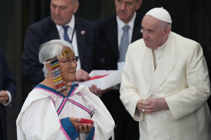 Pope Francis meets Inuit residential school survivors as ‘pilgrimage of penance’ ends in Iqaluit