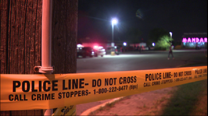 Police tape at the scene of a stabbing near Dufferin Street and Finch Avenue on July 8, 2022.