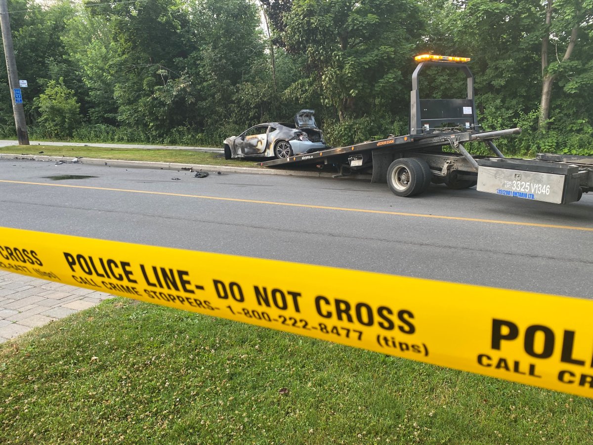 Photo of the crash on Galloway Road and Guildwood Parkway on July 11, 2022.