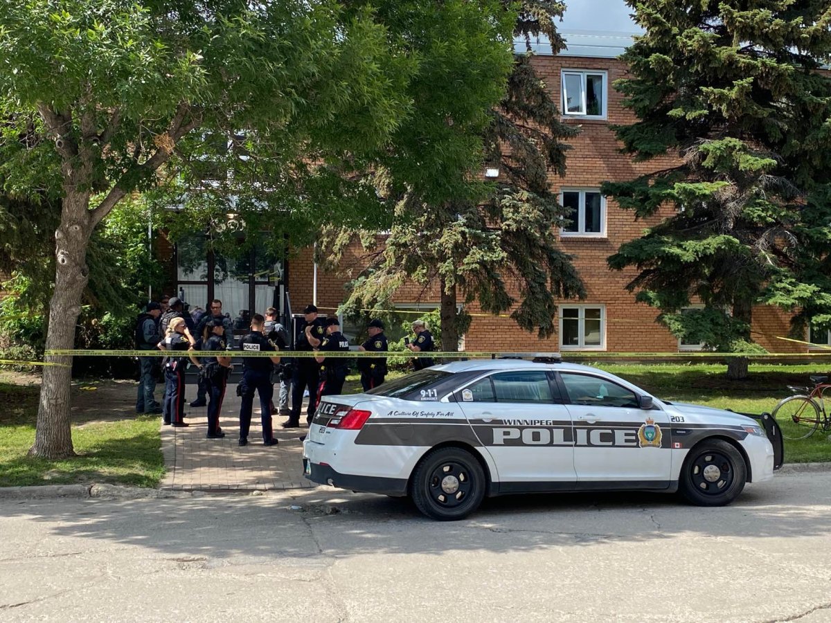 Police at 391 Gertrude Avenue following an officer-involved shooting that sent a man to hospital in unstable condition Wednesday. The Independent Investigation Unit of Manitoba is now investigating.