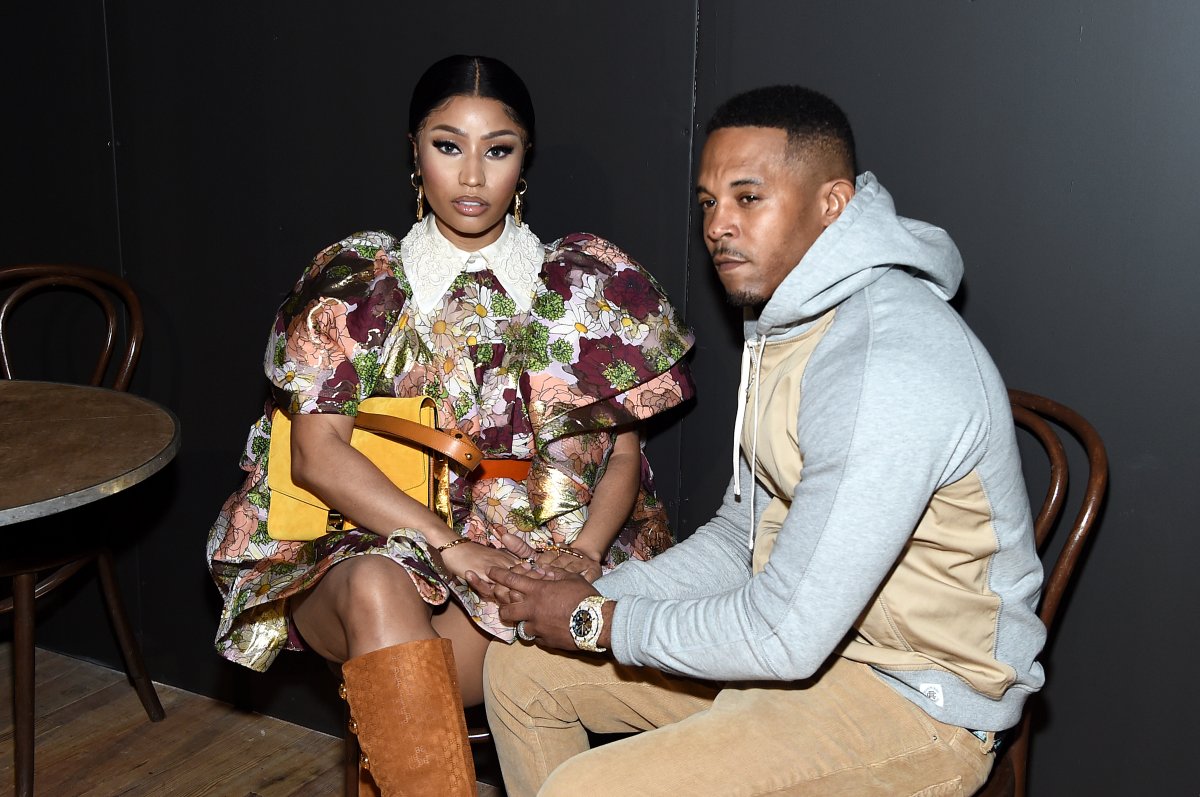 Nicki Minaj and Kenneth Petty attend the Marc Jacobs Fall 2020 runway show during New York Fashion Week on February 12, 2020 in New York City