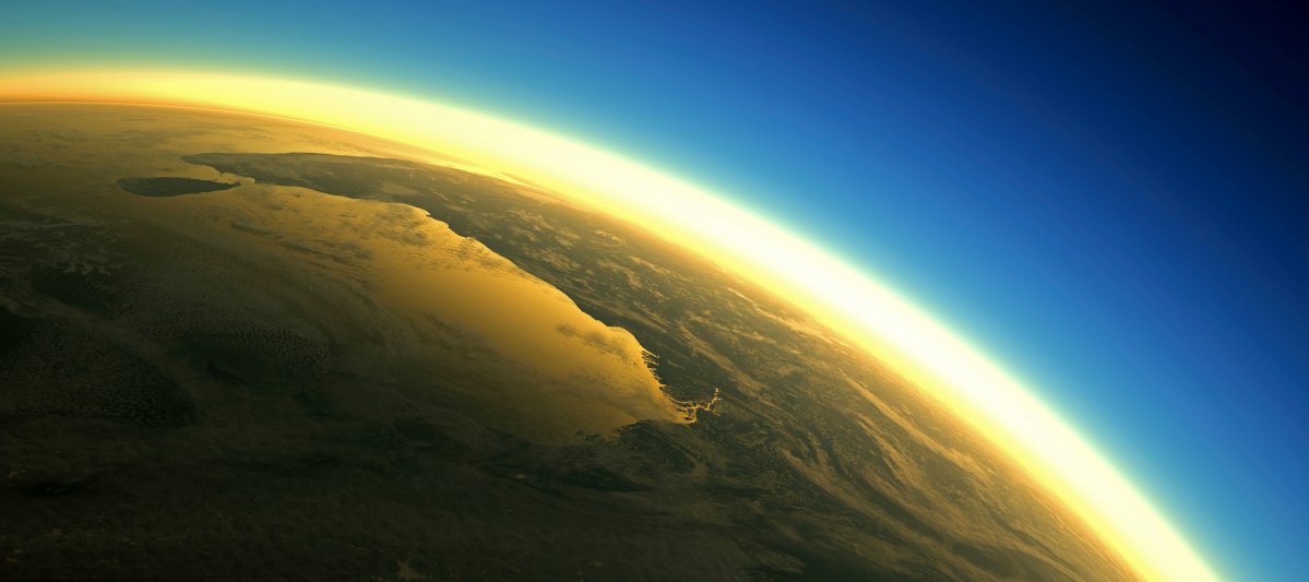 A photo illustration shows the Earth's atmosphere. 
